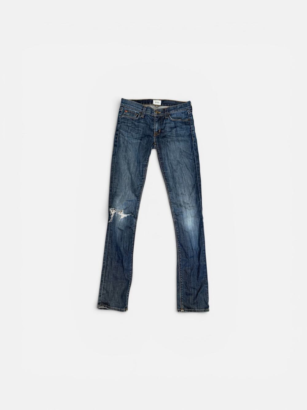 Hudson Jeans Size 25 | Medium Wash Skinny | Low Rise | Knee Rip | Made USA